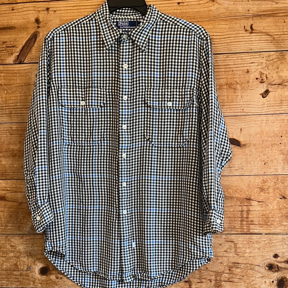 Polo by Ralph Lauren Black and White Gingham Button-Down Shirt
